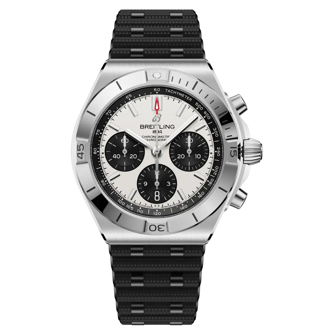 Breitling Chronomat B01 Chronograph 42 Watch with Black Rubber Strap