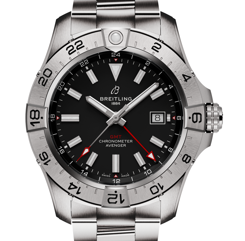 Breitling Avenger Automatic GMT 44mm Watch with Black Dial