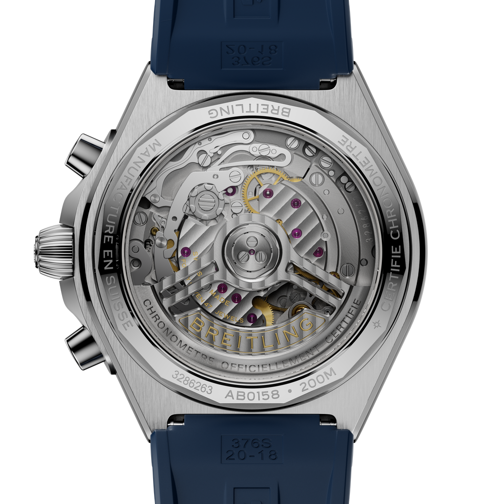 Breitling Chronomat B01 Chronograph 42 Watch with Blue Rubber Strap