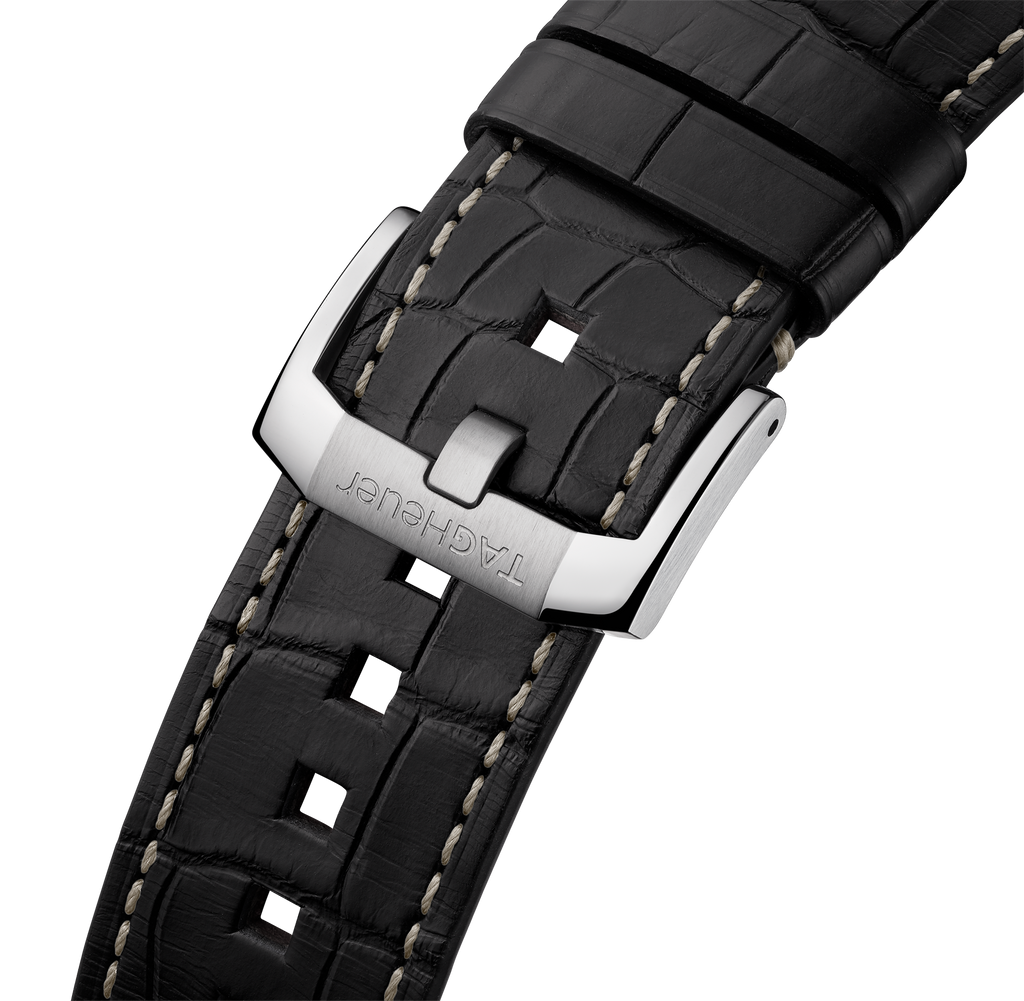 TAG Heuer Autavia Flyback Chronometer Watch with Black Leather Strap