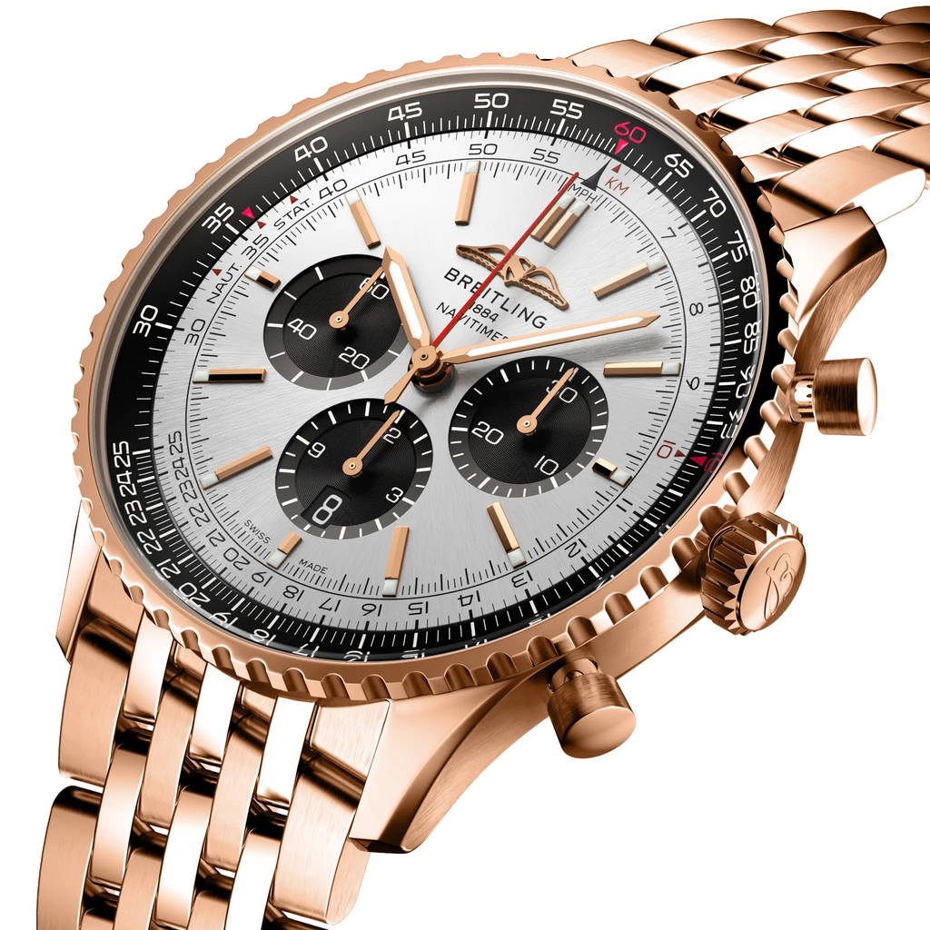 Breitling Navitimer B01 Chronograph 46 Watch with 18K Red Gold Bracelet