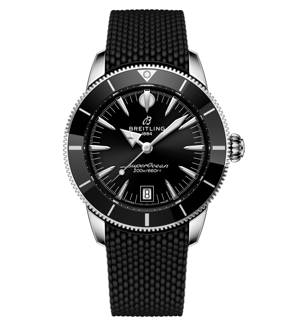 Breitling Superocean Heritage B31 Automatic 40 Watch with Black Mesh Rubber Strap
