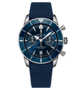 Breitling Superocean Heritage B01 Chronograph 42 Watch with Blue Mesh Rubber Strap