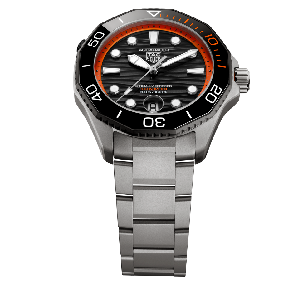 TAG Heuer Aquaracer Professional 500 Date Watch with Black Lacquered Dial, Limited Edition