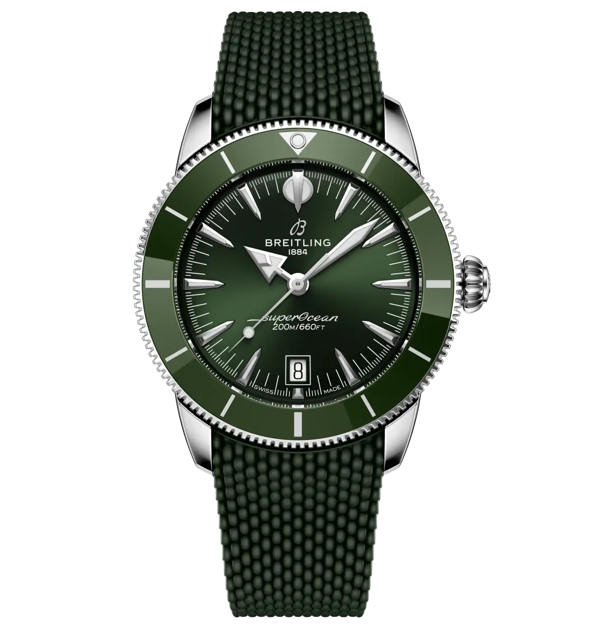 Breitling Superocean Heritage B31 Automatic 42 Watch with Green Rubber Strap