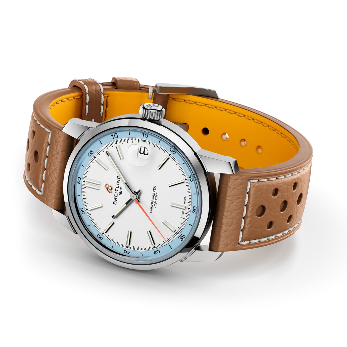 Breitling Top Time B31 38mm Watch with Brown Leather Strap