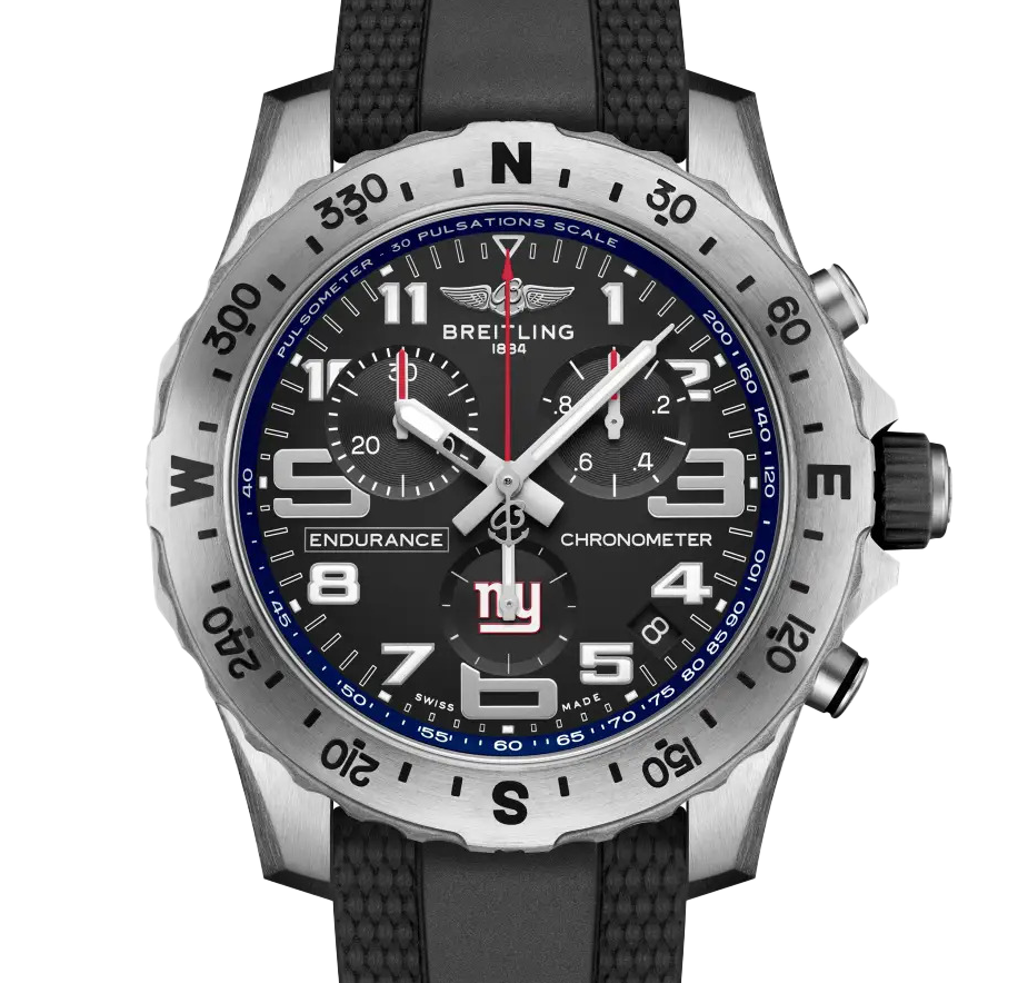 Breitling Professional Endurance Pro 44 NFL New York Giants Edition with Rubber Strap